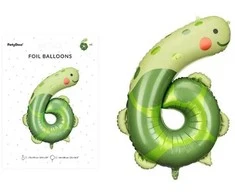 Party Deco Folinis balionas skaičius 6 vėžliukas 75*96cm