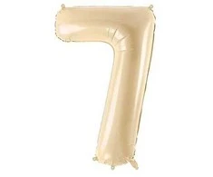 PartyDeco Balionas folinis skaičius 7 gelsvas matinis 72cm