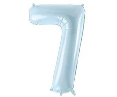 Party Deco Balionas folinis skaičius 7 melsvas 72cm