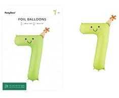 Party Deco PartyDeco Balon fol.Cyfra 7 86cm j.ziel.FB411T-7 36368