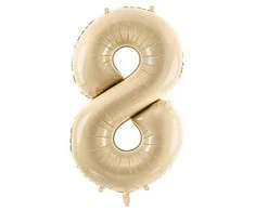 Party Deco Balionas folinis skaičius 8 gelsvas matinis 72cm
