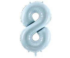 Party Deco Balionas folinis skaičius 8 melsvas 72cm