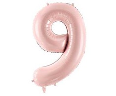PartyDeco Balionas folinis skaičius 9 rausvas 72cm