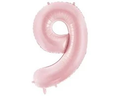 Party Deco PartyDeco folijos balionas numeris 9, 86 cm, šviesiai rožinis, 76211