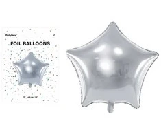 Party Deco Folinis balionas "Žvaigždė" 48cm sidabrinis