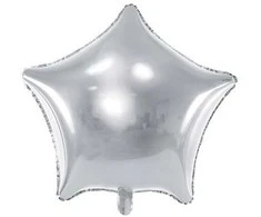 Party Deco Folinis balionas "Žvaigždė" 70cm sidabrinis