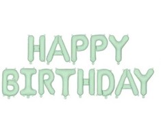 PartyDeco Folinis balionas Happ Birthday žalsvas 340x35cm