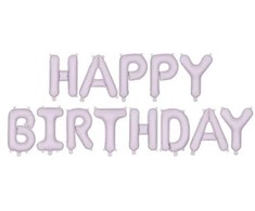 PartyDeco Folinis balionas Happ Birthday violetinis 340x35cm
