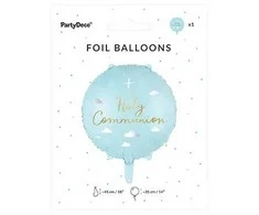 Party Deco Folinis balionas "Pirmoji komunija" 45cm melsvas
