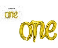 PartyDeco Foliniai balionai "one" auksiniai 66*37cm