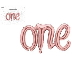 Amscan Foliniai balionai "one" rausvi 66*37cm