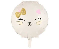 PartyDeco Folinis balionas "Katytė balta" 45cm