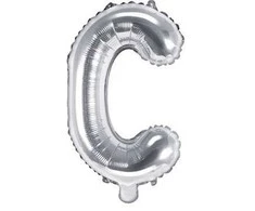 Party Deco Folinis balionas raidė C sidabrinis 35cm