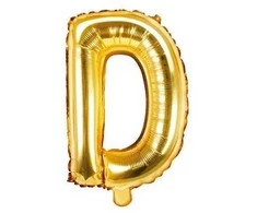 Party Deco Folinis balionas raidė D auksinis 35cm