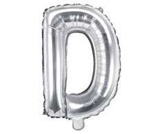 Party Deco Folinis balionas raidė D sidabrinis 35cm