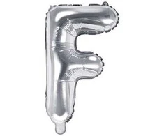 Party Deco Folinis balionas raidė F sidabrinis 35cm