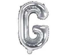 Party Deco Folinis balionas raidė G sidabrinis 35cm