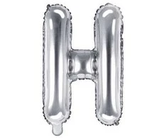 Party Deco Folinis balionas raidė H sidabrinis 35cm