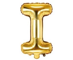 Party Deco Folinis balionas raidė I auksinis 35cm