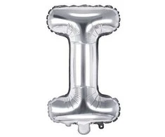 Party Deco Folinis balionas raidė I sidabrinis 35cm