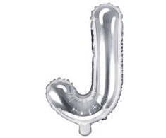 Party Deco Folinis balionas raidė J sidabrinis 35cm