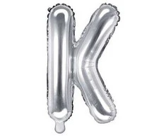 Party Deco Folinis balionas raidė K sidabrinis 35cm