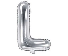 Party Deco Folinis balionas raidė L sidabrinis 35cm