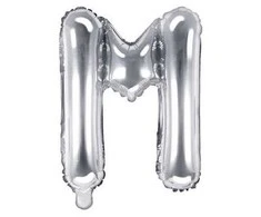 Party Deco Folinis balionas raidė M sidabrinis 35cm