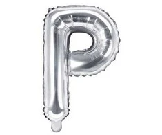 Party Deco Folinis balionas raidė P sidabrinis 35cm