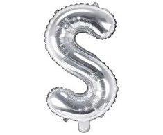 Party Deco Folinis balionas raidė S sidabrinis 35cm