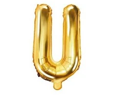 Party Deco Folinis balionas raidė U auksinis 35cm