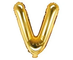 Party Deco Folinis balionas raidė V auksinis 35cm
