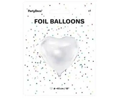 Party Deco Folinis balionas "Širdelė" 61cm balta