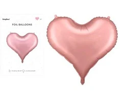PartyDeco Folinis balionas "Širdelė" 75&amp;64.5cm rausva