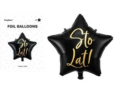 PartyDeco Party Deco Foil Balloon Šimtmetis!, 40cm, juoda