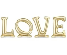 Party Deco Balon fol.stojący napis LOVE 350x114cm auksinė 81635