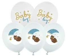 Party Deco Balionų rinkinys "Baby boy" 30cm 6 vnt