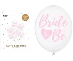 Boland Traciks Balionai gumos spalvos "Bride to Be" 30cm 6 vnt