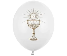 Party Deco PartyDeco Balony 30cm IHS PastelPureWhite A50 92081