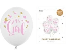 Party Deco Balionų rinkinys "Its girl" 30cm 6 vnt