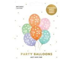 PartyDeco Balionai "Taškeliai" (6vnt)