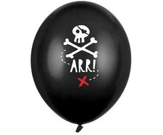 PartyDeco Balionai "Piratų vakarėlis" 30cm 6 vnt
