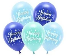 Party Deco Balionų rinkinys "Happy Birthday" 26cm 5 vnt