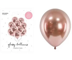 PartyDeco Balony Glossy 30cm rožinė złoto 10vnt/op 97855