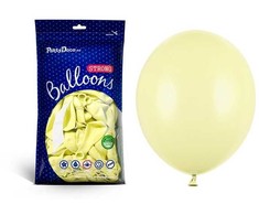 PartyDeco Stiprūs balionai Šviesiai geltoni 30 cm, 50vnt