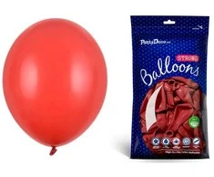 Party Deco Balionai Party deko 30cm/50vnt. pastel.sp./Poppy Raudona