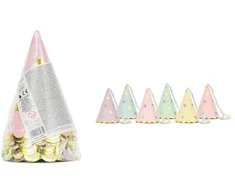 PartyDeco Gimtadienio kepuraitės spalvotos "Stars" 6 vnt 14.5cm