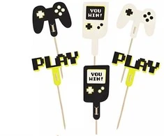 Party Deco PartyDeco Dekoracje do muffinek-Gamer 6-10,5cm mix A6 30657