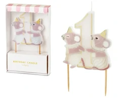 PartyDeco Gimtadienio žvakė numeris 1 Pelytės 7.5cm mišinys 03285