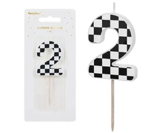 PartyDeco Gimtadienio žvakė Skaičius 2 5.5cm mišrus 30947